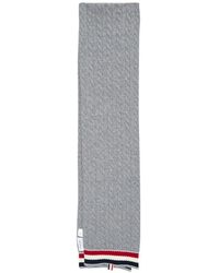 Thom Browne - Cable-Knit Striped Scarf - Lyst