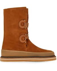Ferragamo - Stivali Stringati Gancini - Lyst