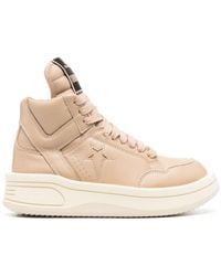 Rick Owens - X Converse Beige High-top Sneakers - Unisex - Calf Leather/rubber - Lyst