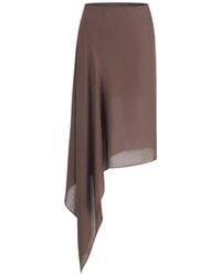 Oude Waag - Asymmetric Draped Midi Skirt - Lyst