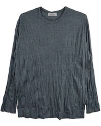 Yohji Yamamoto - Crinkle-pattern Cotton-blend T-shirt - Lyst