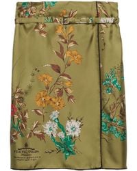Prada - Floral-print Silk Midi Skirt - Lyst
