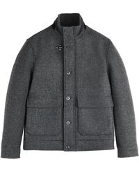 Fay - Herringbone-Pattern Hook-Fastening Coat - Lyst