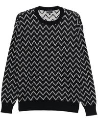 Giorgio Armani - Pull À Motif Zig-Zag - Lyst