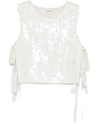 P.A.R.O.S.H. - Sequin-Embellished Side-Tie Top - Lyst