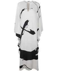 Kiton - Abstract-Print Silk Maxi Dress - Lyst