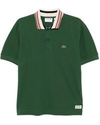 Lacoste - Polo Con Colletto A Righe - Lyst