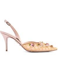 Rene Caovilla - Floral-Embellished Slingback Pumps - Lyst