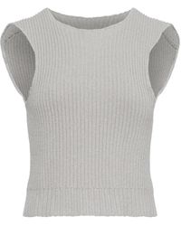 MM6 by Maison Margiela - Geribbelde Top - Lyst