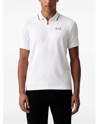 EA7 - Polo À Logo Imprimé Et Col Zippé - Lyst