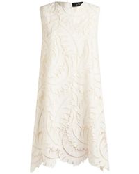 Etro - Cotton Poplin Mini Dress With Embroidered Lace - Lyst