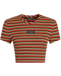 Dolce & Gabbana - Striped Jersey T-Shirt - Lyst