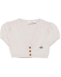 Vivienne Westwood - Puff-Sleeve Orb Cropped Cardigan - Lyst