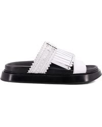 McQueen - Fringe-Detail Sandals - Lyst
