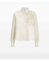 Brunello Cucinelli - Techno Cotton Poplin Shirt With Dazzling Seabed Embroidery - Lyst