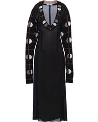 Prada - Midi-jurk Met Bloemenprint - Lyst
