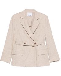 Erika Cavallini Semi Couture - Belted Double-Breasted Blazer - Lyst