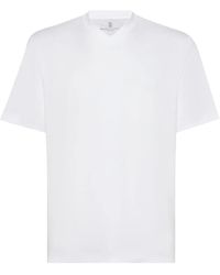 Brunello Cucinelli - V-Neck Short-Sleeve T-Shirt - Lyst