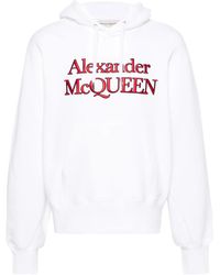McQueen - Kimono Sleeve Branded Hooded Top - Lyst