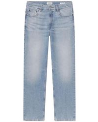 FRAME - Faded-Effect Straight-Leg Jeans - Lyst