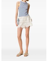 Twinset - Scalloped Macramé Shorts - Lyst