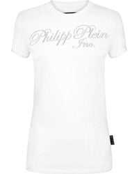Philipp Plein - Crystal-embellished Logo-print T-shirt - Lyst