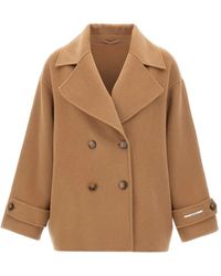 Marella - Deserto Double-Breasted Felted Coat - Lyst