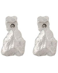 Lanvin Boutons de manchette à design de pierre - Métallisé