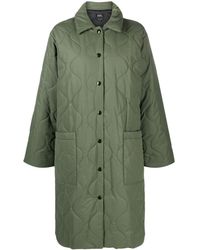 A.P.C. - Single-breasted Quilted Coat - Lyst
