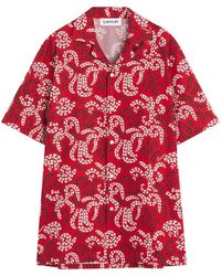 Lanvin - Cuban Collar Short-Sleeved Shirt - Lyst