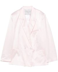 forte_forte - Double-Breasted Satin-Finish Jacket - Lyst