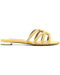 Aquazzura - Flache Sandalen mit Kristallen - Lyst