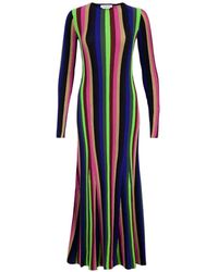Gabriela Hearst - Striped-Pattern Long-Sleeve Dress - Lyst