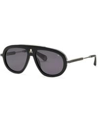 Philipp Plein - Skull-Plaque Pilot-Frame Sunglasses - Lyst