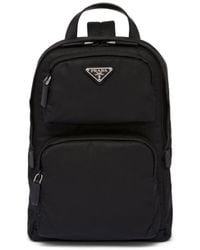 Prada - Enamel Triangle-logo Backpack - Lyst