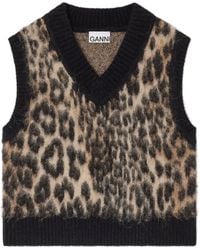 Ganni - V-Neck Knitted Vest - Lyst