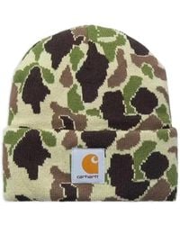Carhartt - Camouflage Logo-Patch Beanie Hat - Lyst