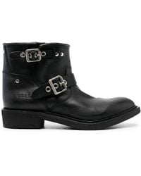 Golden Goose - Buckled Leather Ankle Boots - Lyst