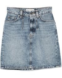 Marc O' Polo - Button-Fly Denim Short A-Line Skirt - Lyst
