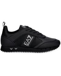 EA7 - Logo-Print Panelled Sneakers - Lyst