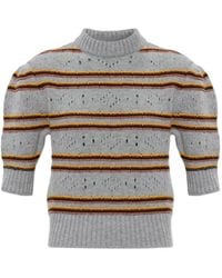 Marni - Striped Pointelle-Knit Sweater - Lyst