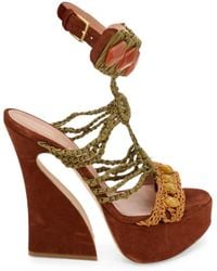 Alberta Ferretti - Bead-Embellishment Heeled Sandals - Lyst