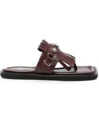 Toga Virilis - Fringed-Detail Square-Toe Sandals - Lyst
