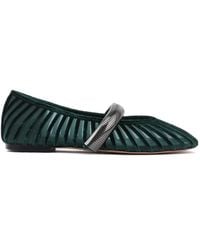 Lola Cruz - Alexa Velvet-Panel Ballet Flats - Lyst