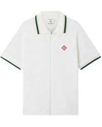 CASABLANCA - Ribbed Zip-Up Short-Sleeve Shirt - Lyst