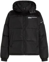 KARL LAGERFELD - Logo-Print Puffer Jacket - Lyst