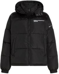 Karl Lagerfeld - Gefütterte Jacke Mit Logo-Print - Lyst