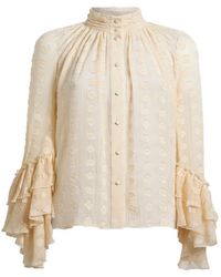 Etro - Jacquard Shirt With Ruffles And Fil Coupé - Lyst