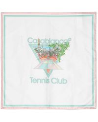 Casablancabrand - Seidenschal mit "Tennis Club"-Print - Lyst
