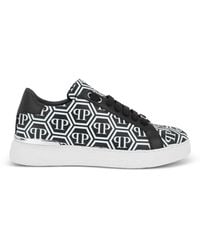 Philipp Plein - Nappa-Leather Low-Top Sneakers Big-Monogram - Lyst